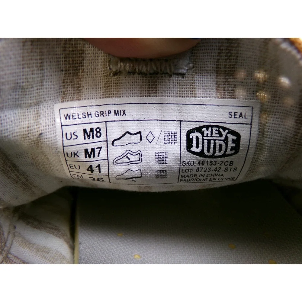 Hey Dude Welsh Grip Mix Slip On‎ Shoes Mens Brown Size 8 Boat Shoes Casual